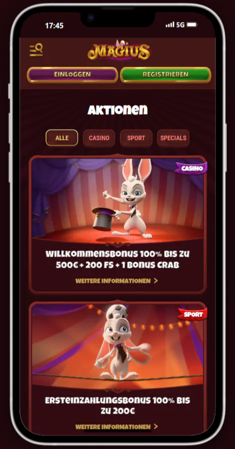 Mobile App Boni, Spielen Sie, wo immer das Glück Sie hinverschlägt Magius Casino Deutschland