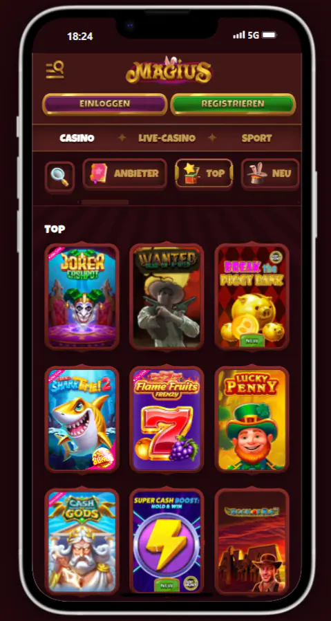 Mobile Games bei Magius Casino, Spielen, wo immer Sie sind Magius Casino Deutschland